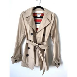 ST.JOHN'S BAY Tan Trench Jacket Large Womens NWOT